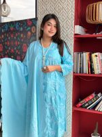 সম্পূর্ণ প্রিমিয়াম সুতি থ্রি পিস - Image 2